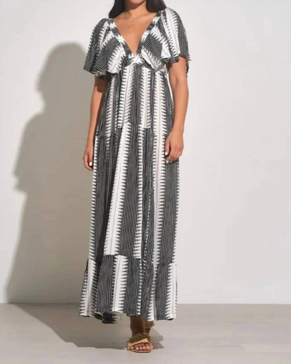 NEW ELAN kenya maxi dress in black & white